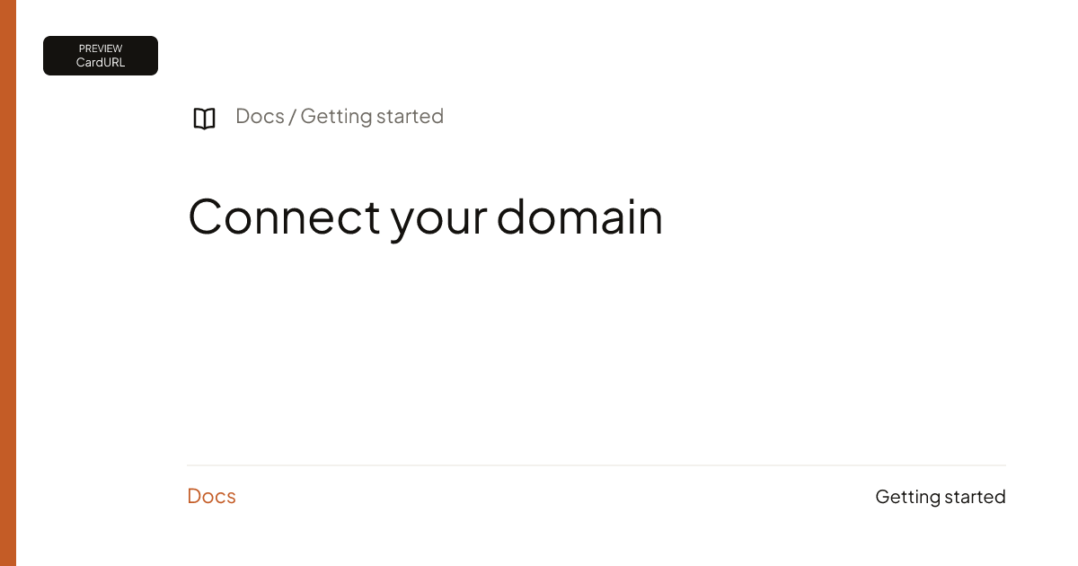 Demonstration docs card: Connect your domain